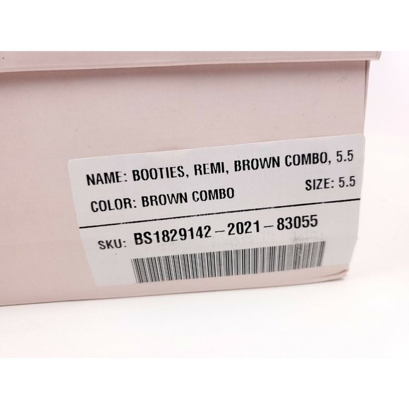 JUSTFAB Remi Brown Combo Side Zipper Platform Heel Bootie Boots Size 5.5 - Picture 8 of 9